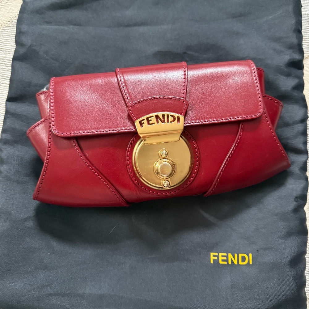 Authentic Vintage Fendi Borsa Tuc Baguette Clutch Bag